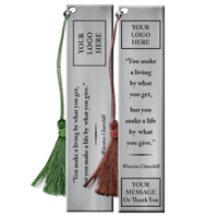 Custom Pewter Bookmark With Quote "Make A Life"